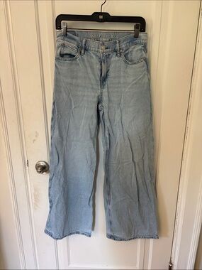 American Eagle Outfitters Light Blue High-Rise Wide Leg Jeans